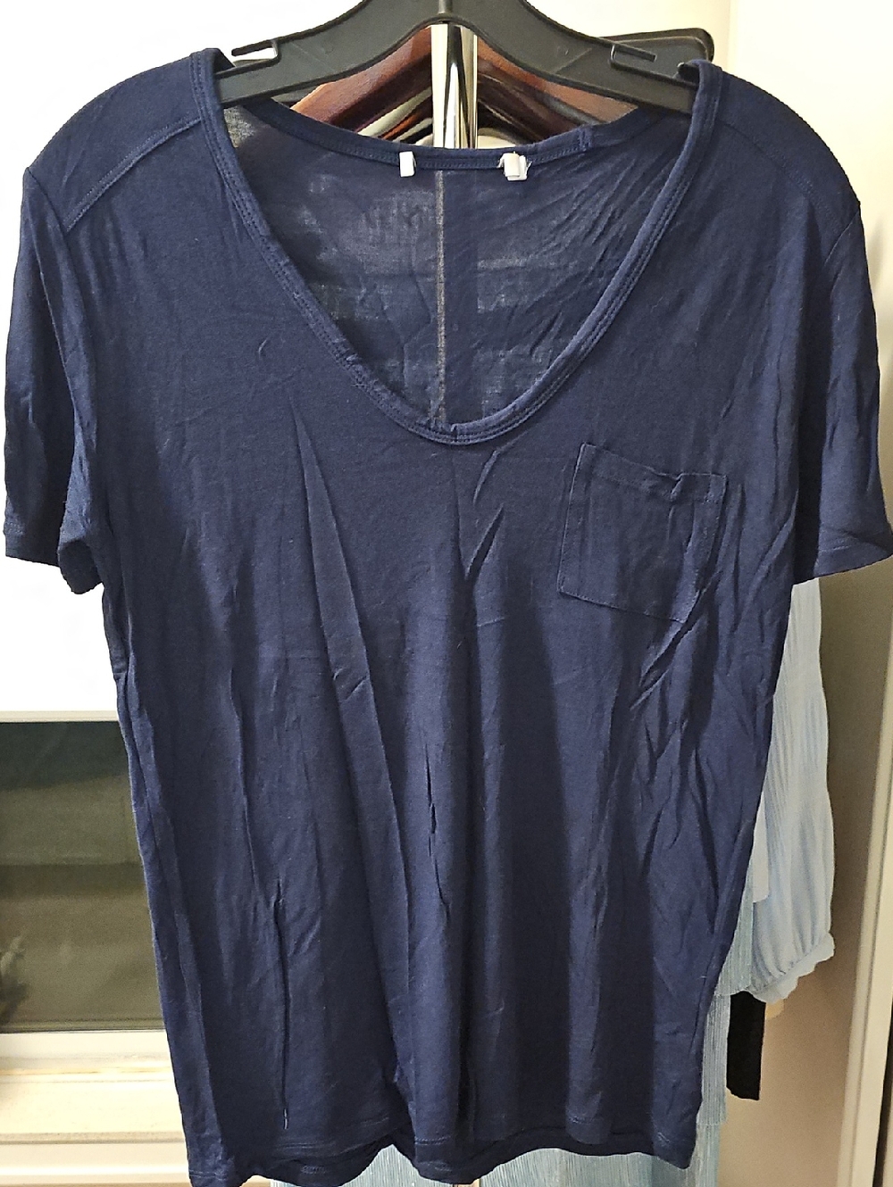 Navy V-Neck Pocket Tee